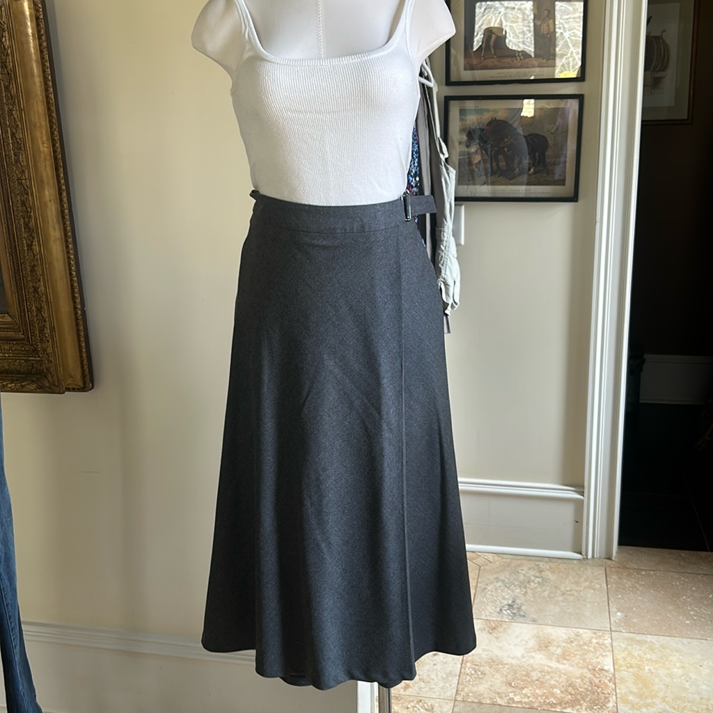 Talbots Nwt Sz 2 Italian Flannel Skirt Grey Full